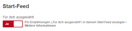 Pinterest Start-Feed personalisieren