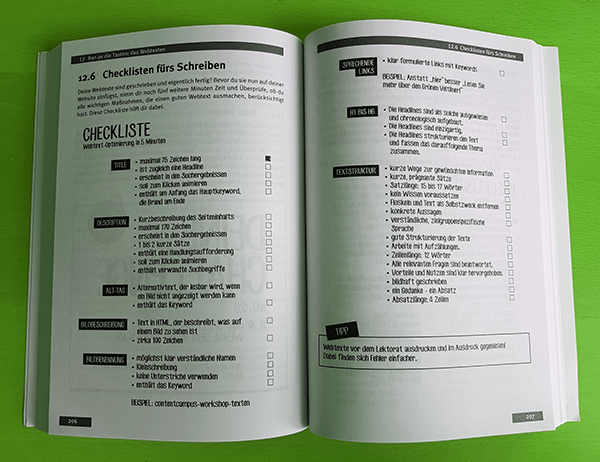 Checklisten im Content Marketing Workbook