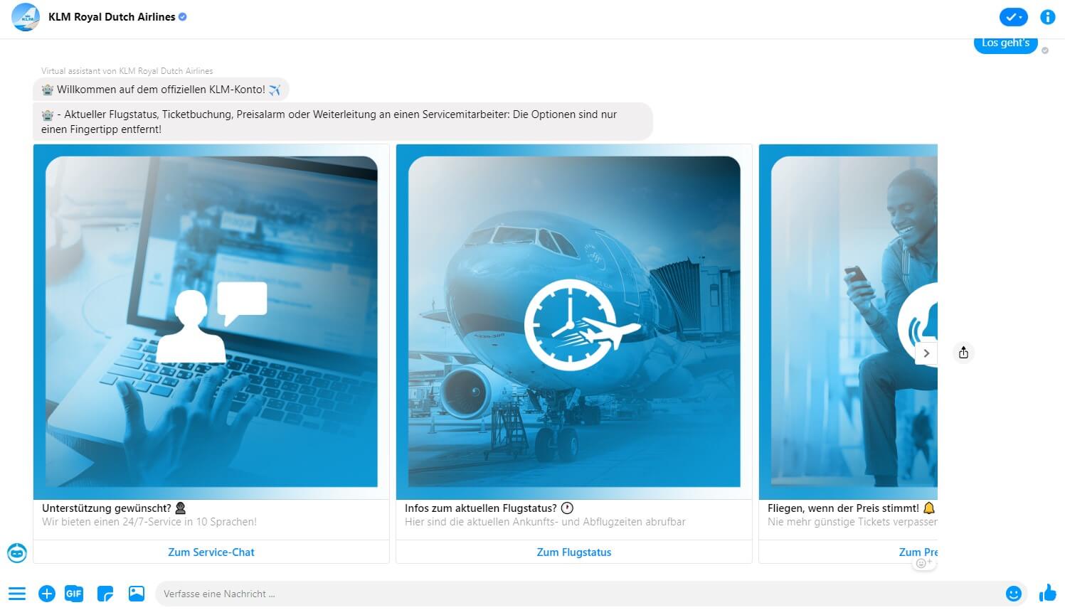 KLM Messenger Screenshot