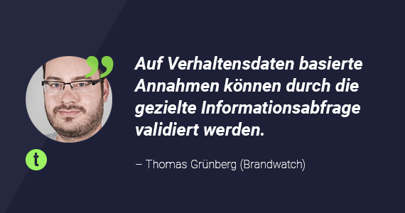 Zitat von Thomas Grünberg (Brandwatch) zu Verhaltensdaten